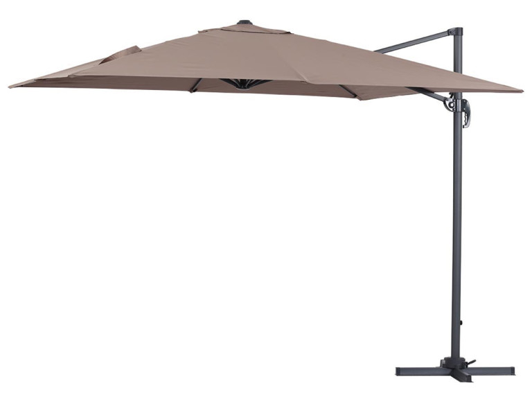 Parasol vrijhangend tuin zweefparasol "Sun 3" - 3 x 3 m - Taupe - grijs bruin