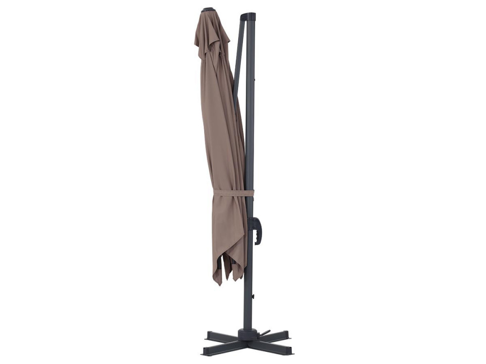 Parasol vrijhangend tuin zweefparasol "Sun 3" - 3 x 3 m - Taupe - grijs bruin