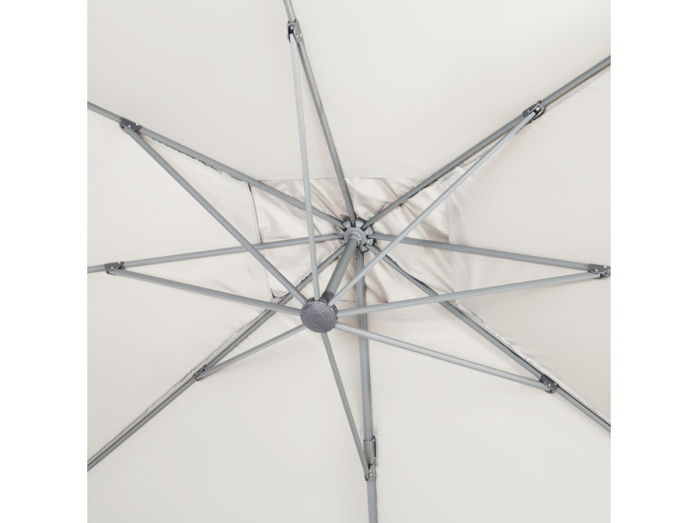 Parasol vrijhangend tuin zweefparasol Aluminium "Sun 4" - Rechthoekig - 3 x 4 m - Ecru - Inclusief parasolvoet tegel / parasolte