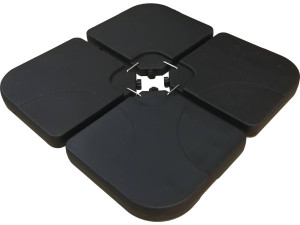 Parasolvoet set 4 parasoltegels vulbaar voor parasols tot 3 x 3 m - 52 liter - Zwart