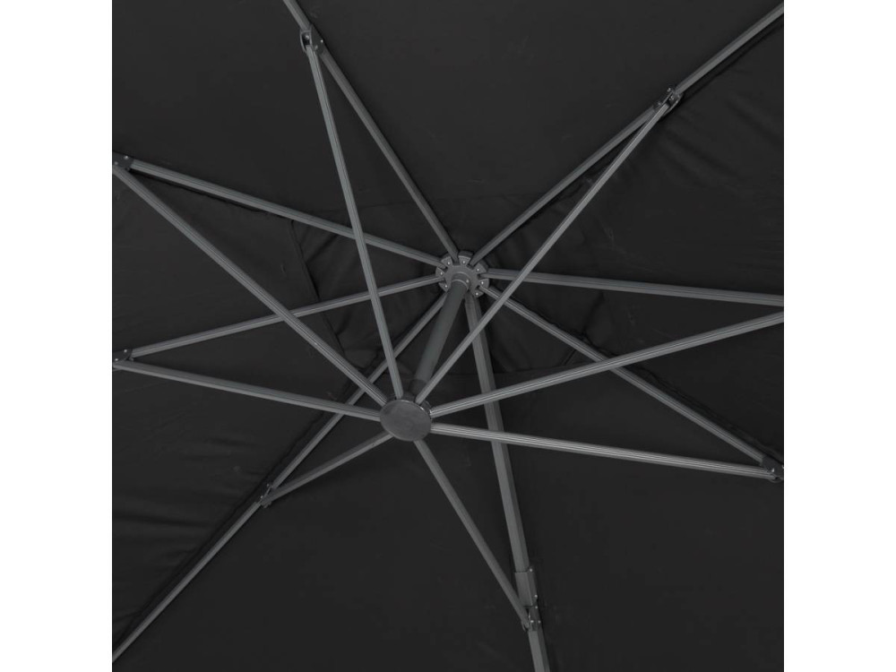 Parasol vrijhangend tuin zweefparasol Aluminium "Sun 4" - Rechthoekig - 3 x 4 m + beschermhoes - Zwart