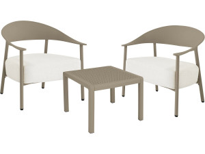 Céora" tuinmeubelset van metaal en kunststof - 2 zits - Taupe
