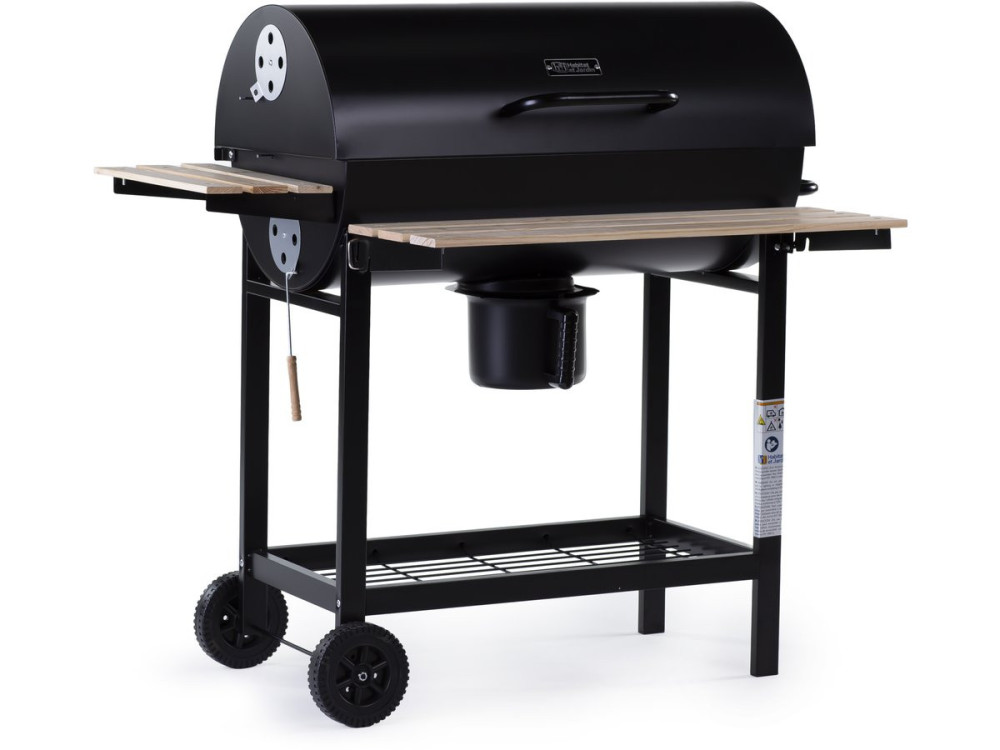 Barbecue XXL houtskool BBQ "King" - 95 x 63 x 105 cm - Zwart