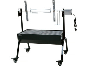 Rotisserie grill houtskool met elektrisch spit "Senator" - Zwart