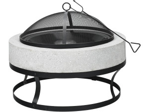 Torro" stenen vuurkorf - 70 x 70 x 49 cm - Wit
