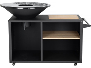 Maréchal" houtskool en hout barbecue plancha vuurkorf - Ø 81 cm - Zwart
