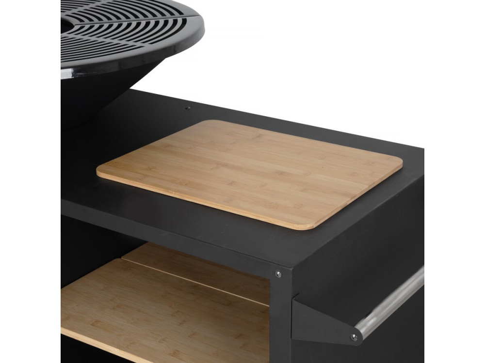 Maréchal" houtskool en hout barbecue plancha vuurkorf - Ø 81 cm - Zwart
