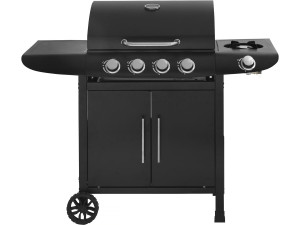 Gas BBQ gasbarbecue barbecue "Feria 5" - 5 branders waarvan 1 zijbrander - 14,5 kW - Zwart