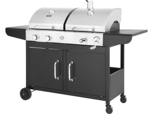 BBQ 2 in 1 gas en houtskool barbecue "Western" - Zwart