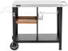 BBQ trolley outdoor barbecue "Gelia" 117 x 59 cm - Roestvrijstaal - Zwart