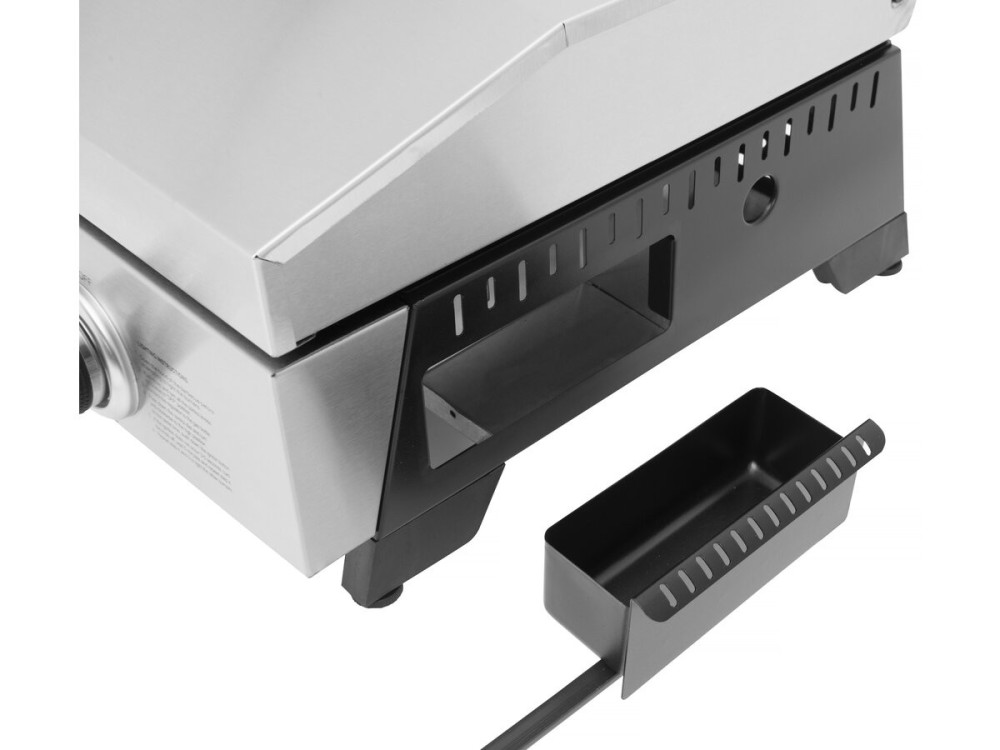 Plancha gas 4 branders bbq gasgrill bakplaat met deksel "Fasto" - 10 kW - Grijs