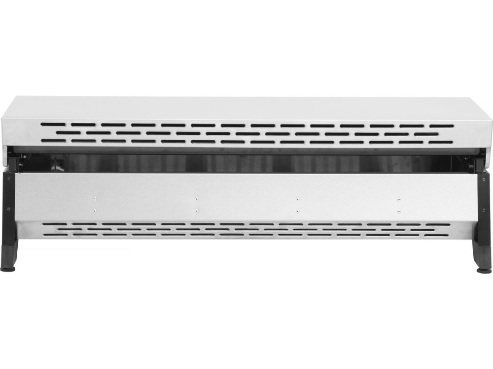 Plancha gas 4 branders bbq gasgrill bakplaat met deksel "Fasto" - 10 kW - Grijs