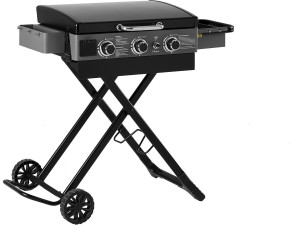Plancha à gaz avec chariot pliable et portable "Firo" - 7,5 kw - Zwart