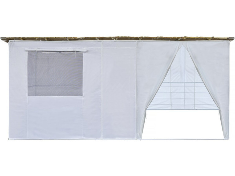Soeka Sukkah loofhut "Nina" aanpasbaar 5 x 3 m - 4 bamboerollen/matten en 5 houten latten