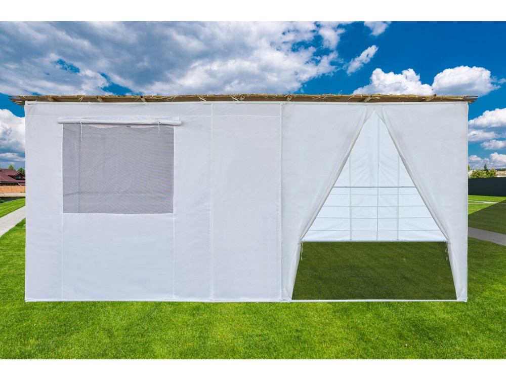 Soeka Sukkah loofhut "Nina" aanpasbaar 5 x 3 m - 4 bamboerollen/matten en 5 houten latten