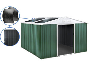 Tuinhuisje metaal - "Rosas " - 10,85 m² met zonnepanelen - Groen