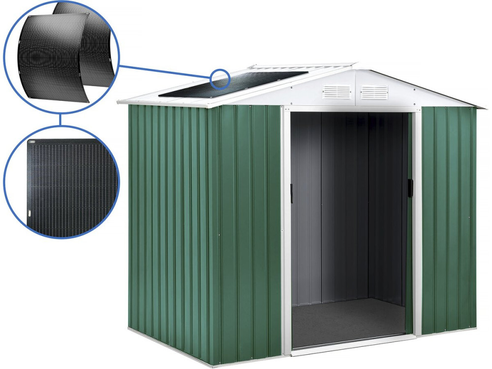 Tuinhuisje metaal - "Rosas " - 4,07 m² met zonnepanelen - Groen
