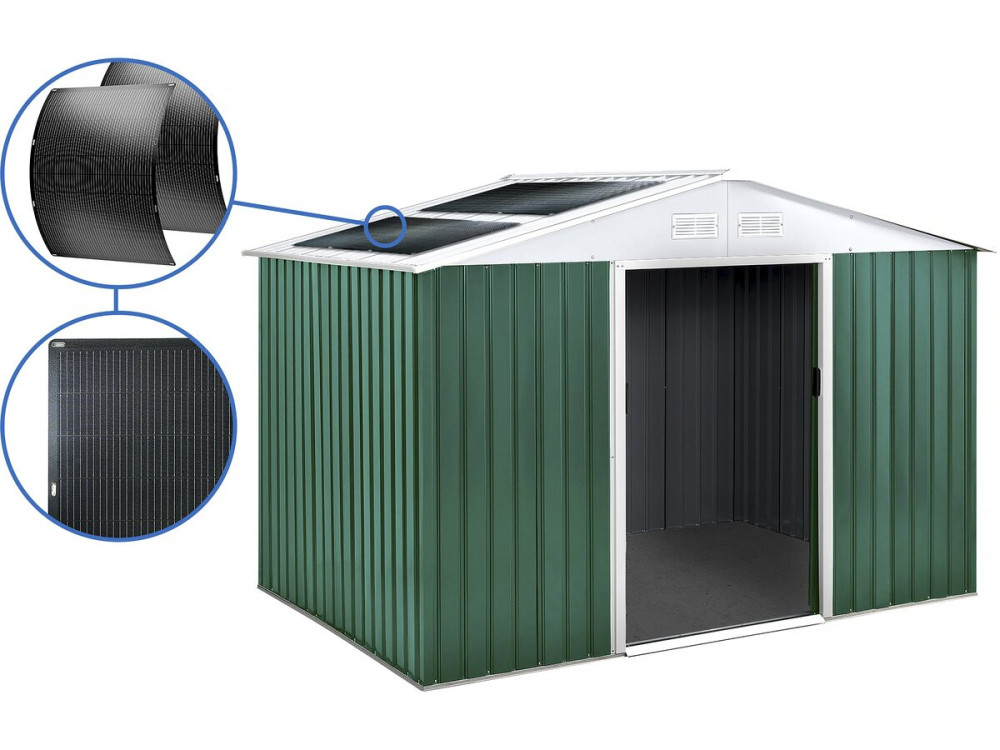 Tuinhuisje metaal - "Rosas "- 7,06 m² met zonnepanelen - Groen