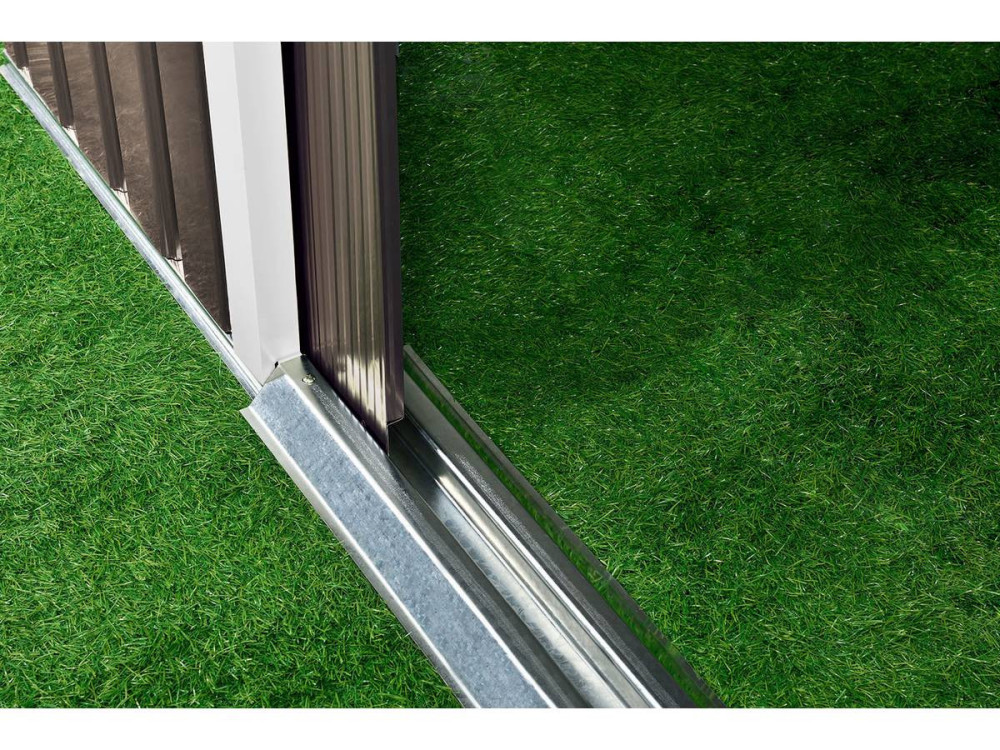Tuinhuisje metaal "Dallas" - 5,29 m2 (4,83 m2 grondoppervlak) - Taupe - grijs bruin