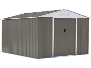 Tuinhuisje metaal "Dallas" - 12,99 m² - Taupe - grijs bruin