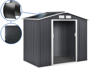 Tuinhuisje metaal - "Vegas" - 5,29 m² met zonnepanelen - Grijs