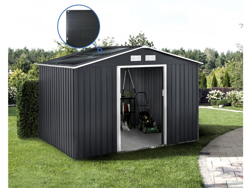 Tuinhuisje metaal - "Vegas" - 7,06 m² met zonnepanelen - Grijs