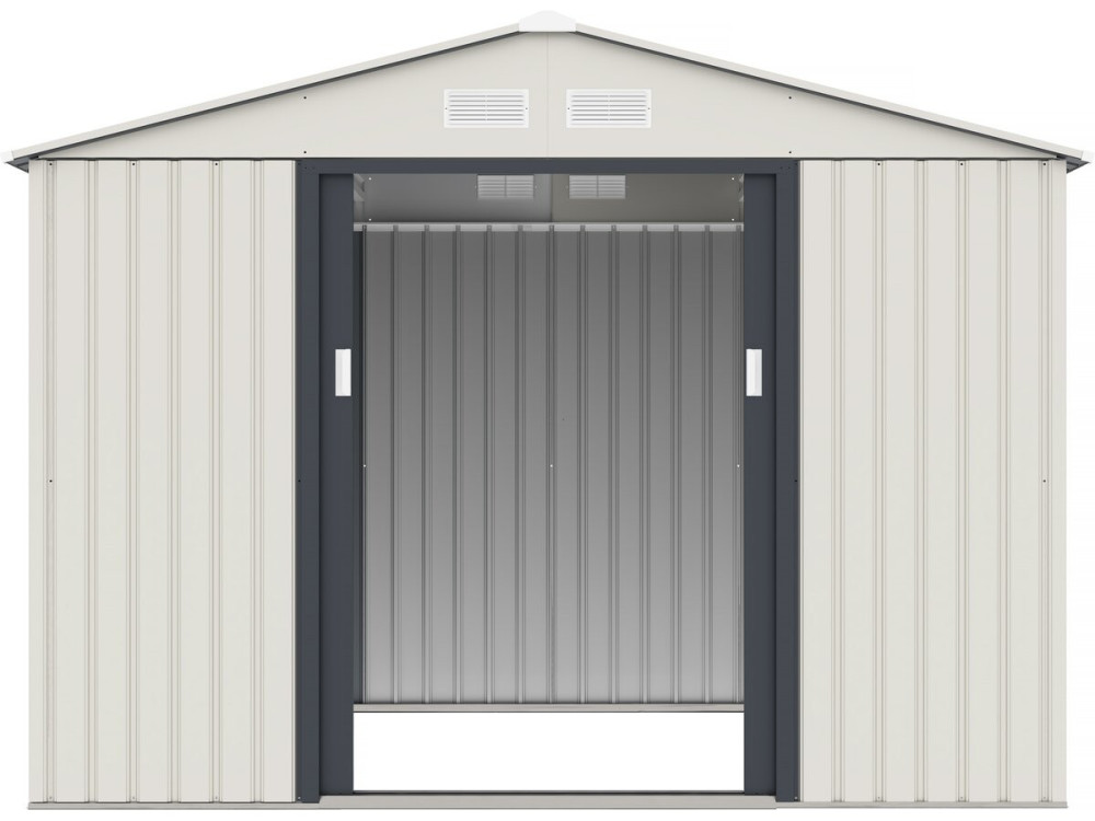 Metalen tuinhuis "Nebraska" - 5,29 m² met goot en wateropvangbak