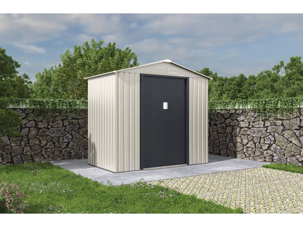 Tuinhuisje metaal "Nebraska" - 2.71 m² - Beige / Grijs antraciet
