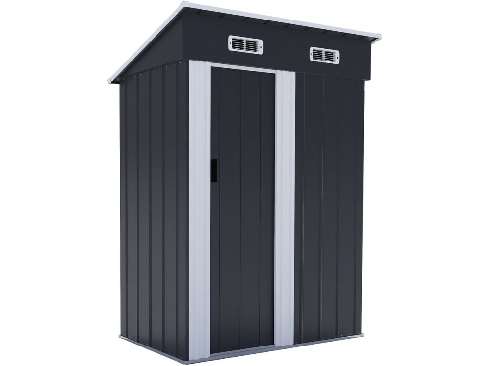 Memphis" metalen tuinhuisje met schuifdeur - 1.36 m² - Grijs
