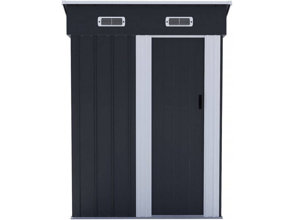 Memphis" metalen tuinhuisje met schuifdeur - 1.36 m² - Grijs