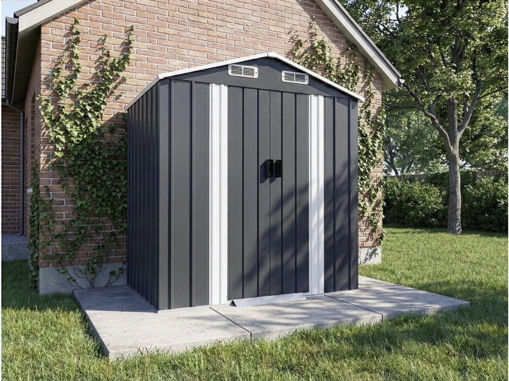 Metalen tuinhuis "Boston" met schuifdeur - 2,17 m² - Grijs