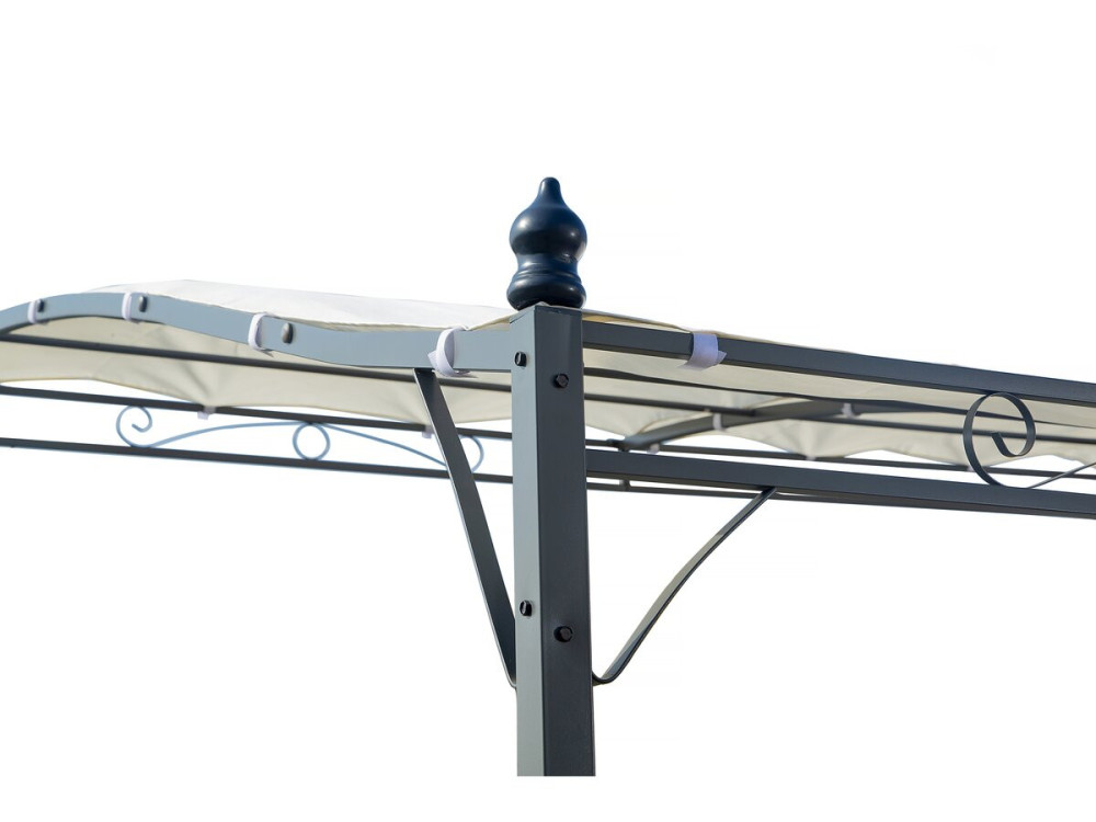 Pergola metaal met aflopend dak - 3 x 2,5 m - Beige - lichtbruin