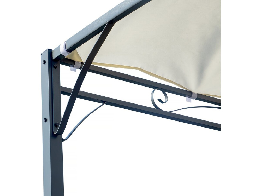 Pergola metaal met aflopend dak - 3 x 2,5 m - Beige - lichtbruin