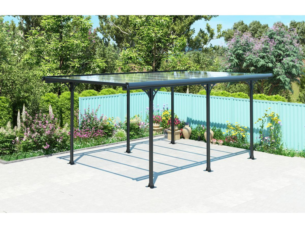 Carport auto "Denver" - 502 x 313 x 205 cm - Transparant / Zwart