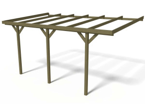 Carport hout aanbouw " Solar 2 " - 300 x 454 x 245 cm