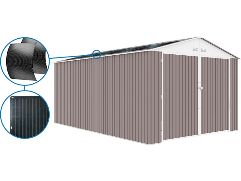 Garaga schuur metaal "Nevada" - 15,36 m² met zonnepanelen