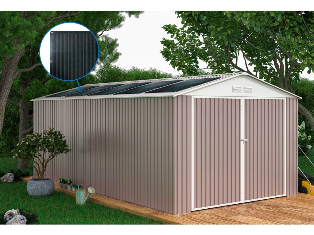 Garaga schuur metaal "Nevada" - 15,36 m² met zonnepanelen