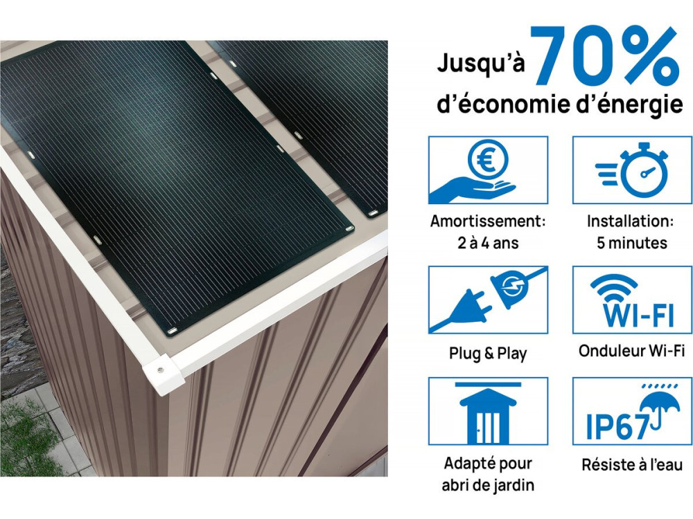 Garaga schuur metaal "Nevada" - 15,36 m² met zonnepanelen