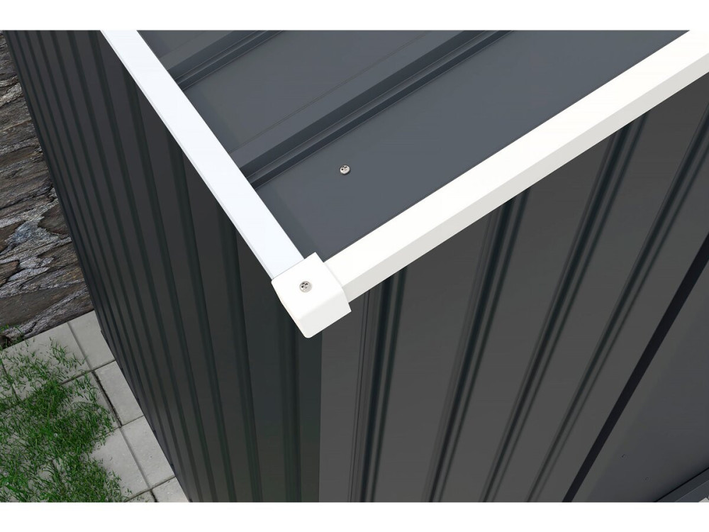 Garage auto schuur metaal "Houston" - 18,56 m² met goot en regenton waterreservoir - Antraciet