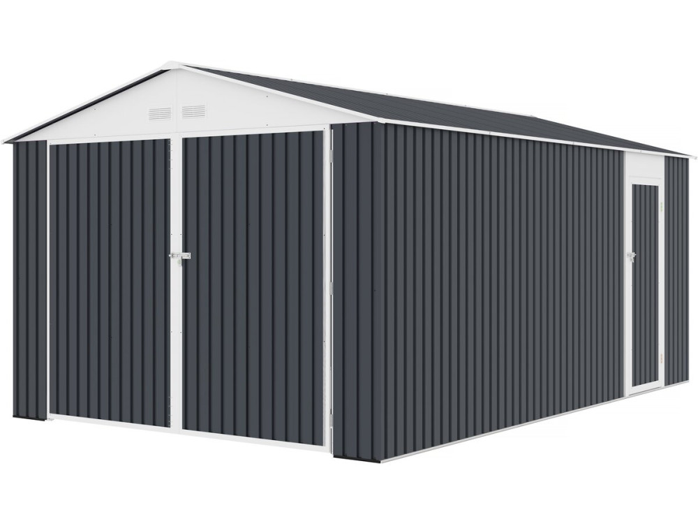 Garage auto schuur metaal "Houston" 15,36 m² - Antraciet