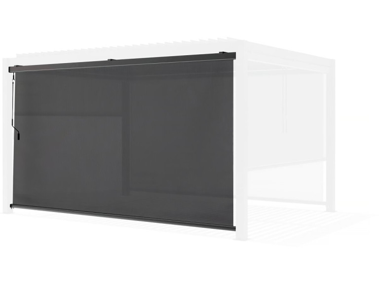 Pergola rolgordijn zonwering - 370 x 204 cm - Grijs antraciet