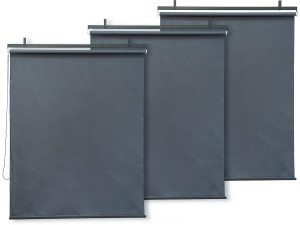 Pergola rolgordijn zonwering set 3 stuks - 124,5 x 225 cm - Grijs antraciet