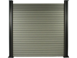 Schutting set composiet 1,6 x 1,2 m - Gratis bevestigingsset - Grijs