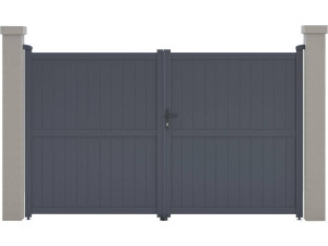 Tuinpoort dubbele poort aluminium "Maurice" - 299,5 x 180,9 cm - Grijs