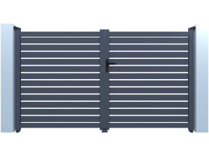 Julien" halfopengewerkt aluminium hek - 300 x 140 cm - Grijs