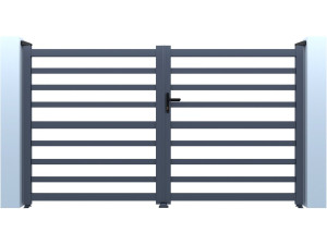 Martin" opengewerkt aluminium hek - 300 x 180 cm - Grijs