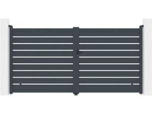 Aluminium poort „Bastien“ – 350 x 176 cm – antraciet