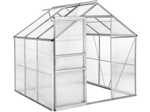 Polycarbonaat tuinkas 190 x 190 x 195 cm "Basilic" - 3,61 m² - Grijs