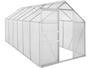 Polycarbonaat tuinkas 370 x 190 x 195 cm "Basilic" - 7,03 m² - Grijs