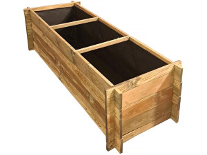 Dhalia" houten moestuin vierkant - 140 x 60 x 41 cm